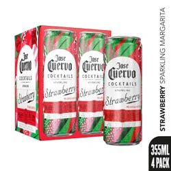 Jose Cuervo Sparkling Margarita Strawberry Ready to Drink Cocktail, 4 pack, 355 ml