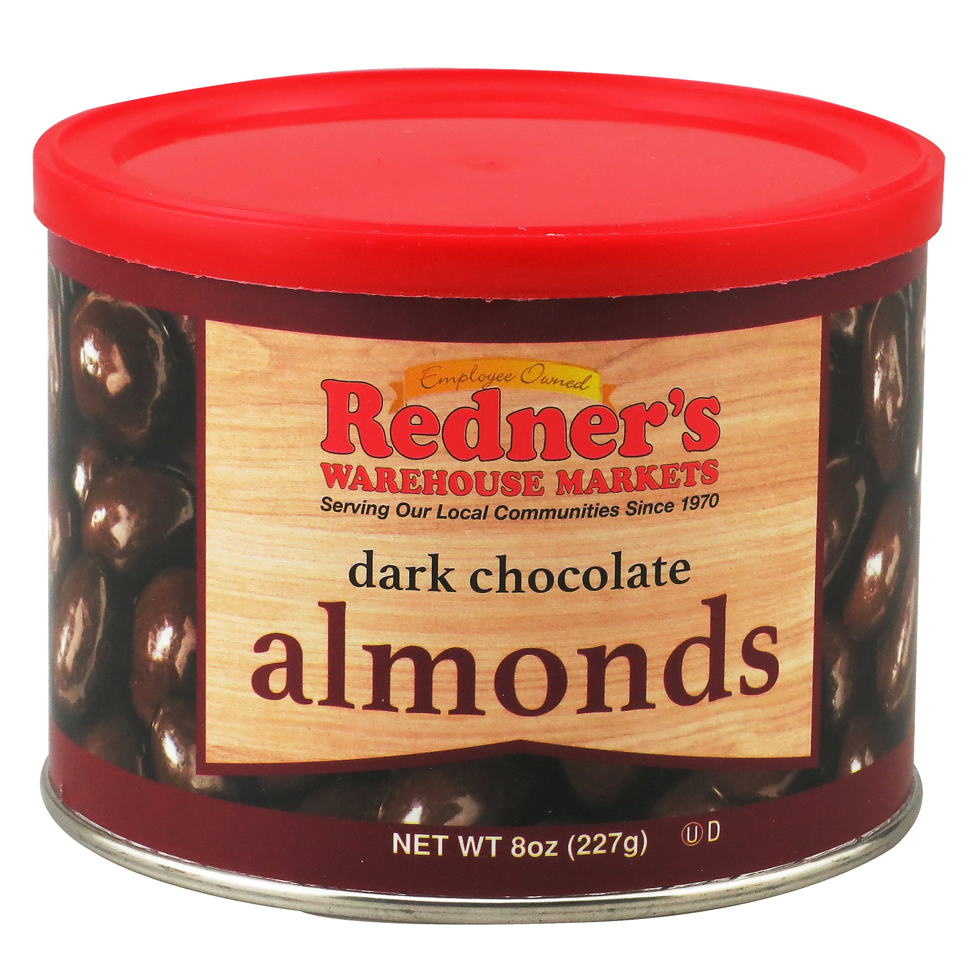 slide 1 of 1, Redner's Dark Chocolate Almonds, 8 oz