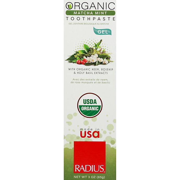 slide 2 of 4, Radius Organic Gel Toothpaste Matcha Mint, 3 oz