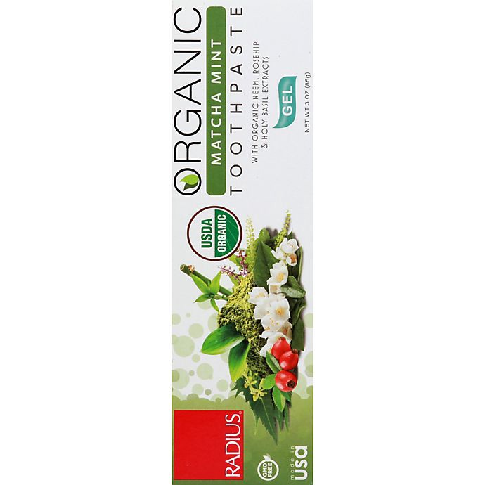 slide 4 of 4, Radius Organic Gel Toothpaste Matcha Mint, 3 oz