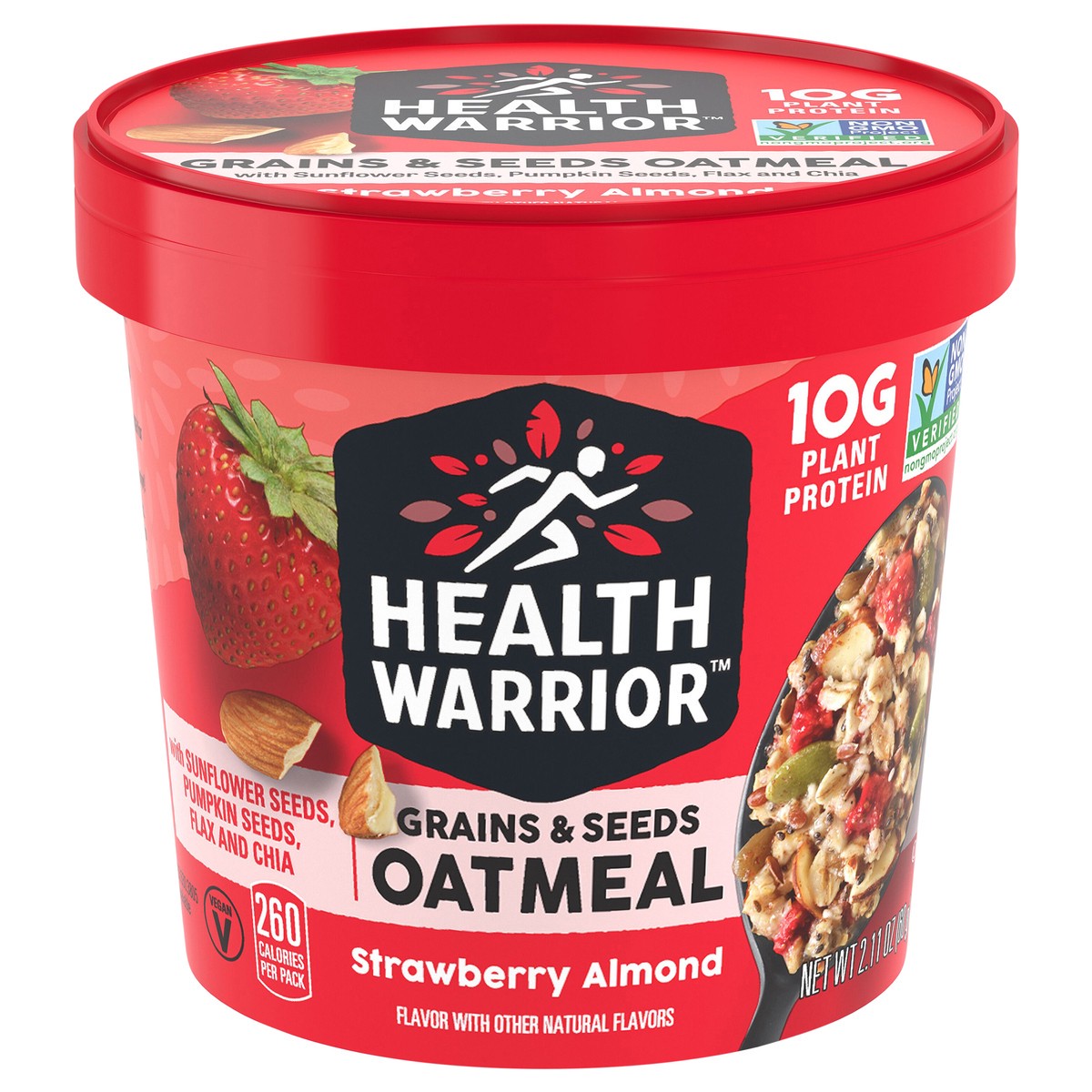 slide 10 of 10, Health Warrior Grains & Seeds Oatmeal Strawberry Almond 2.11 Oz, 2.11 oz