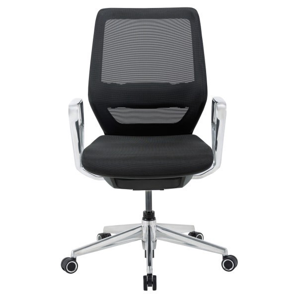 slide 4 of 10, WORKPRO Sentrix Ergonomic Mesh/Mesh Mid-Back Manager Chair, Fixed Arms, Black, 1 ct