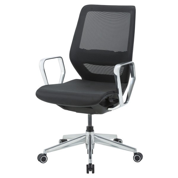 slide 7 of 10, WORKPRO Sentrix Ergonomic Mesh/Mesh Mid-Back Manager Chair, Fixed Arms, Black, 1 ct