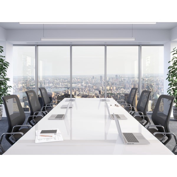 slide 8 of 10, WORKPRO Sentrix Ergonomic Mesh/Mesh Mid-Back Manager Chair, Fixed Arms, Black, 1 ct