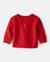 Carter's Baby Girl Heart Fleece Sweatshirt - Red Red 12M