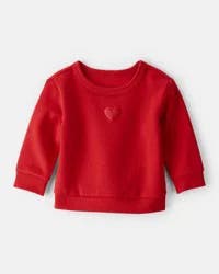Carter's Baby Girl Heart Fleece Sweatshirt - Red Red 12M
