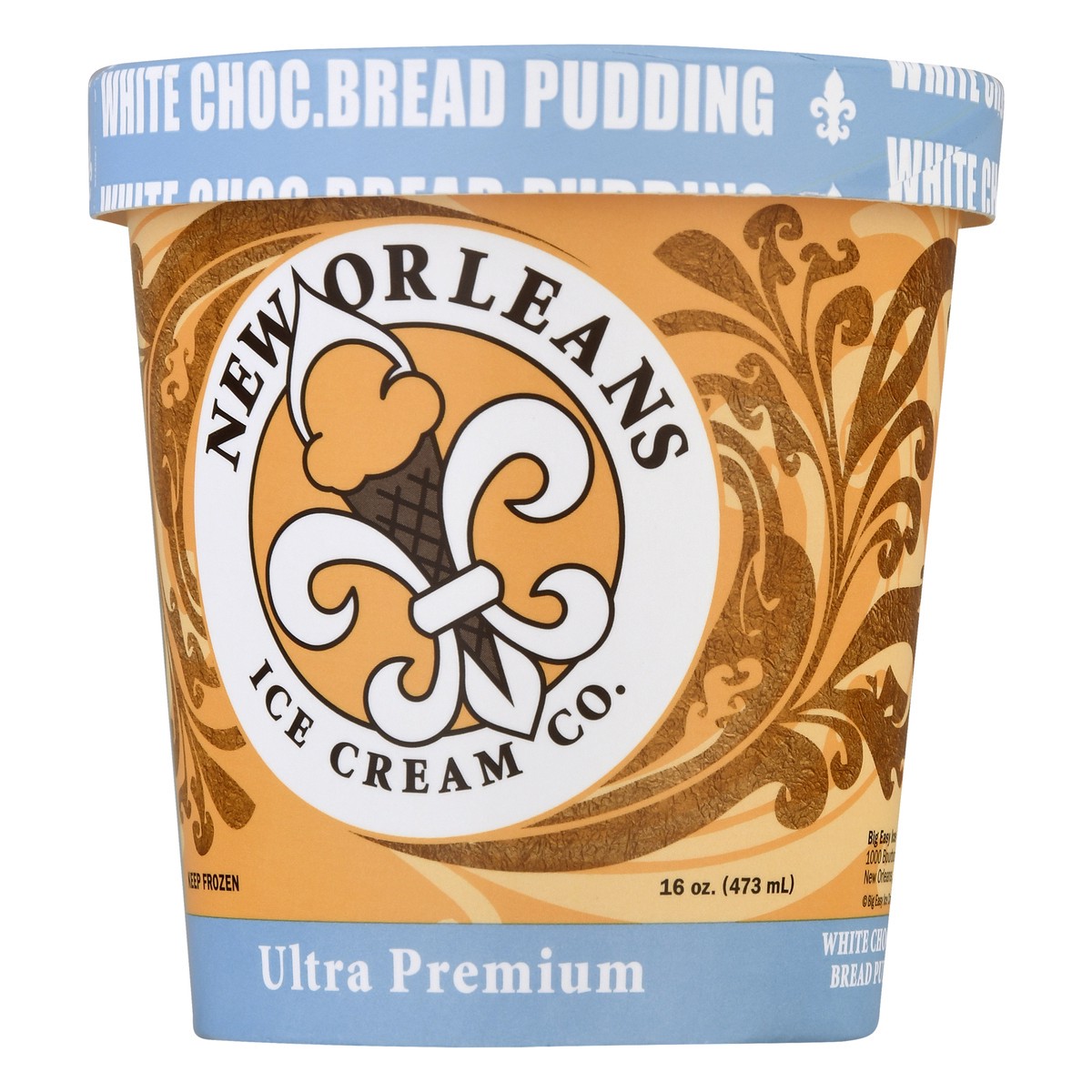 slide 10 of 11, New Orleans Ice Cream Co. Ultra Premium White Choc. Bread Pudding Ice Cream 16.0 oz, 16 oz