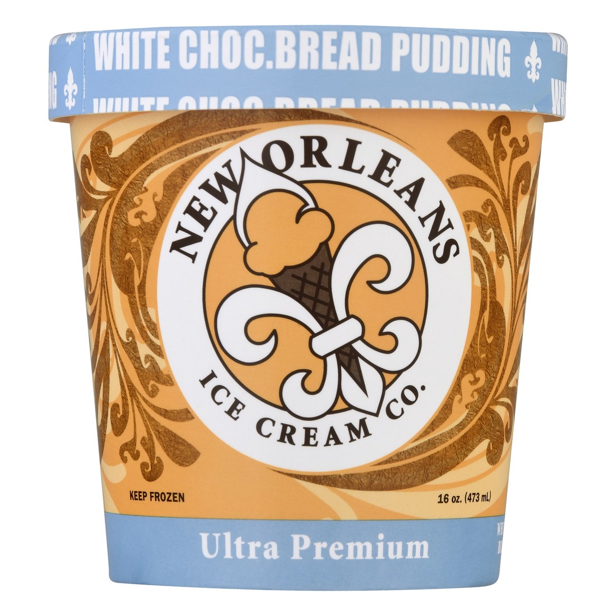 slide 1 of 11, New Orleans Ice Cream Co. Ultra Premium White Choc. Bread Pudding Ice Cream 16.0 oz, 16 oz