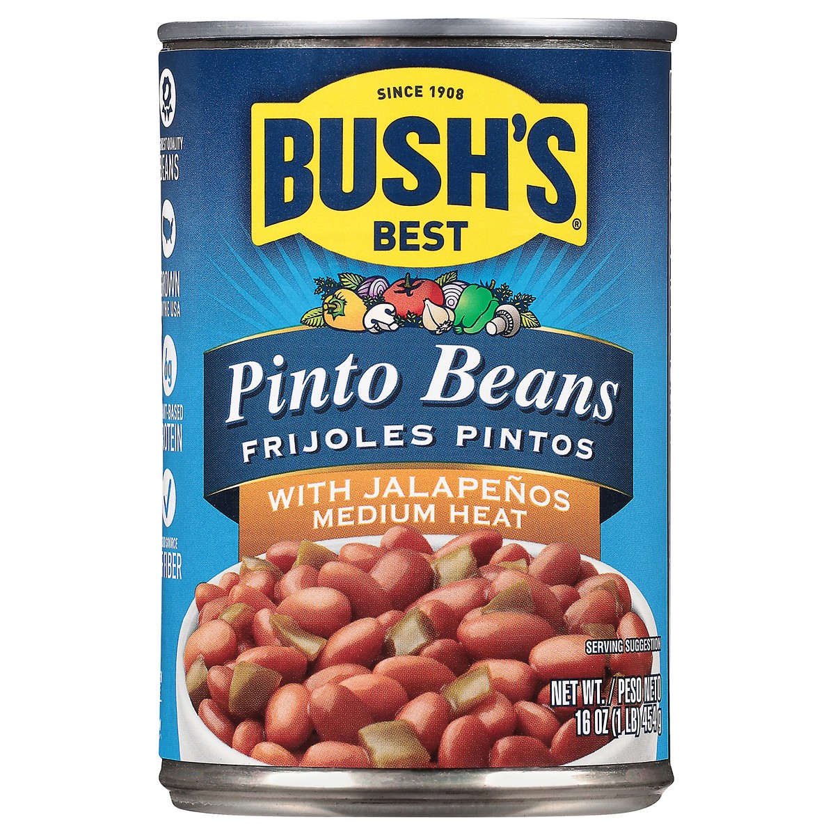 slide 1 of 7, Bush's Best Bush's Pinto Beans with Jalapenos 16 oz, 16 oz