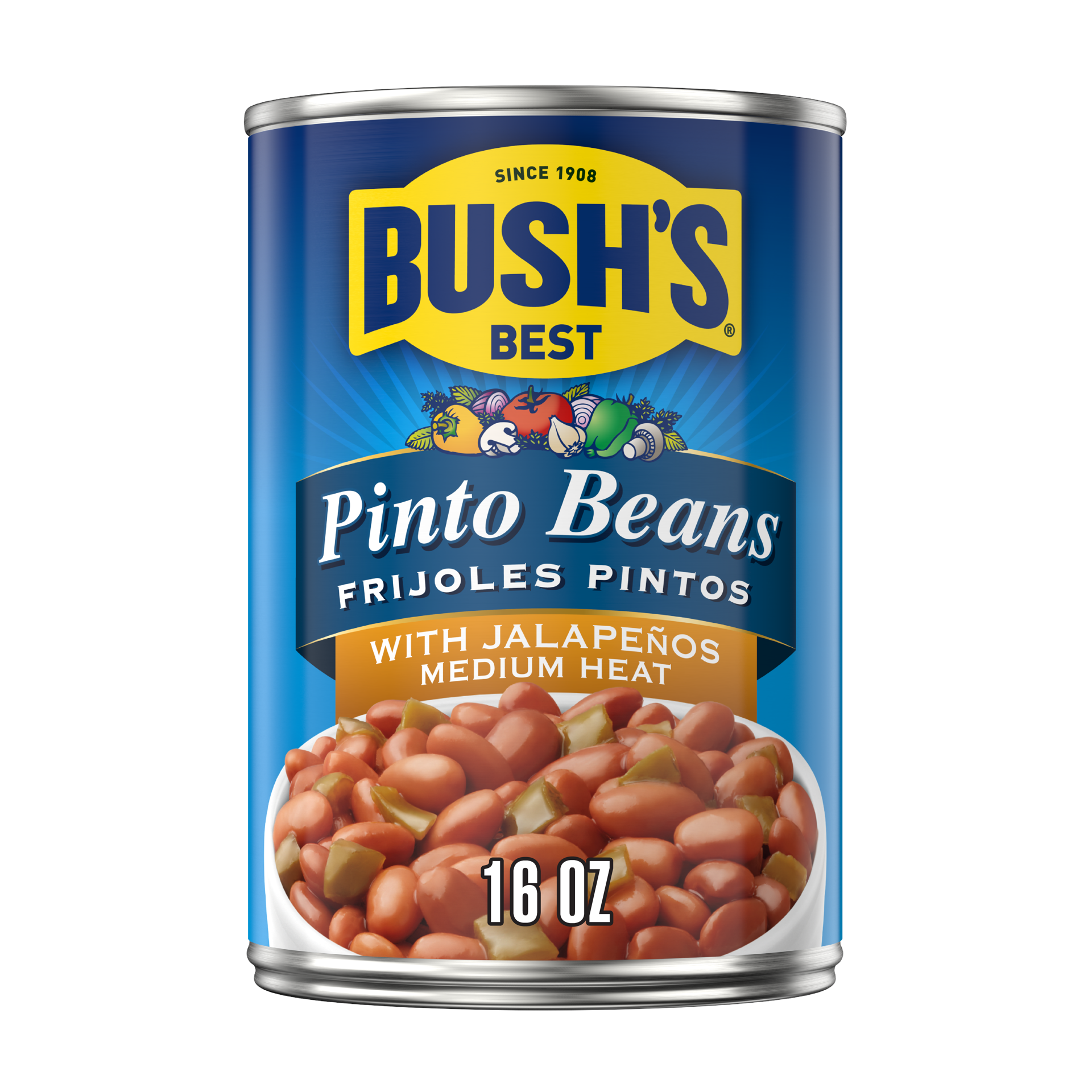 slide 1 of 7, Bush's Best Bush's Pinto Beans with Jalapenos 16 oz, 16 oz