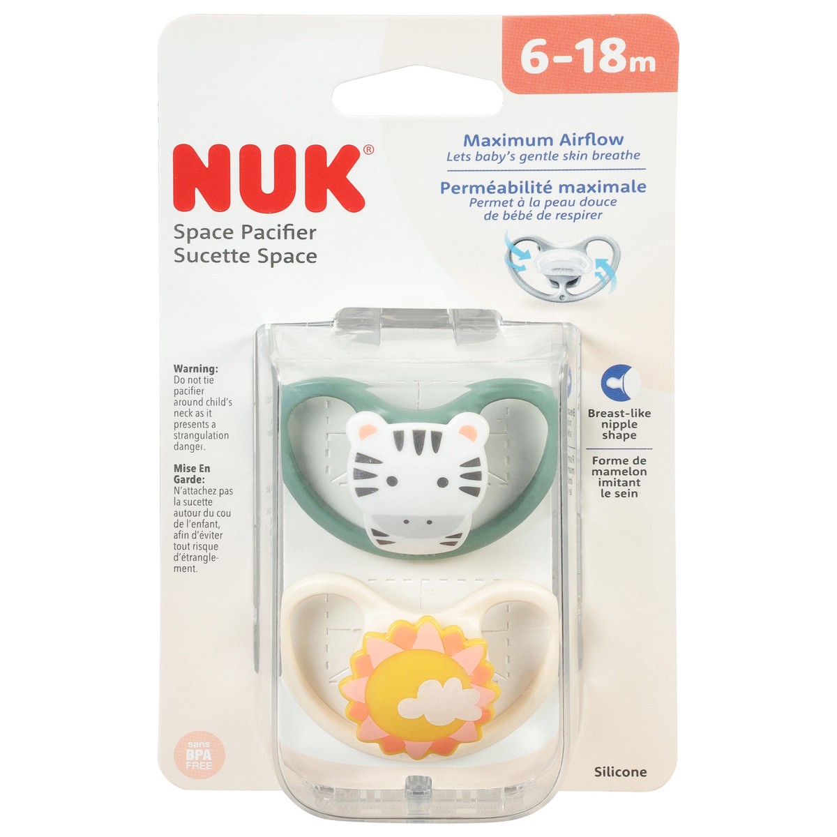 slide 3 of 11, NUK 6-18 Month Silicone Space Pacifier 1 ea, 1 ct