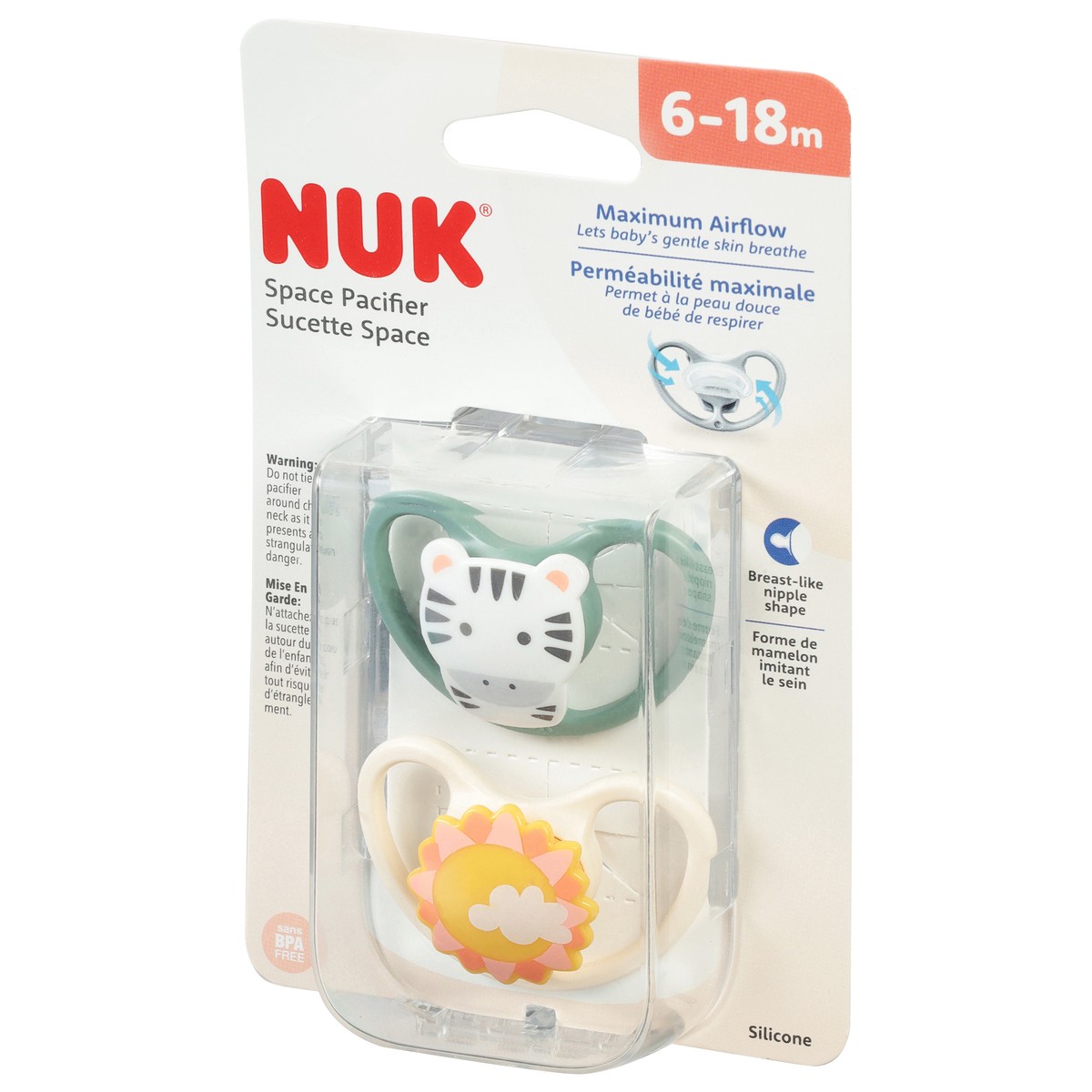 slide 8 of 11, NUK 6-18 Month Silicone Space Pacifier 1 ea, 1 ct
