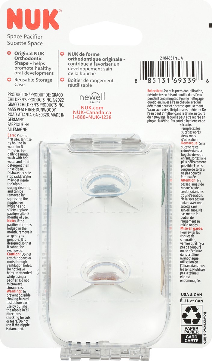 slide 4 of 11, NUK 6-18 Month Silicone Space Pacifier 1 ea, 1 ct