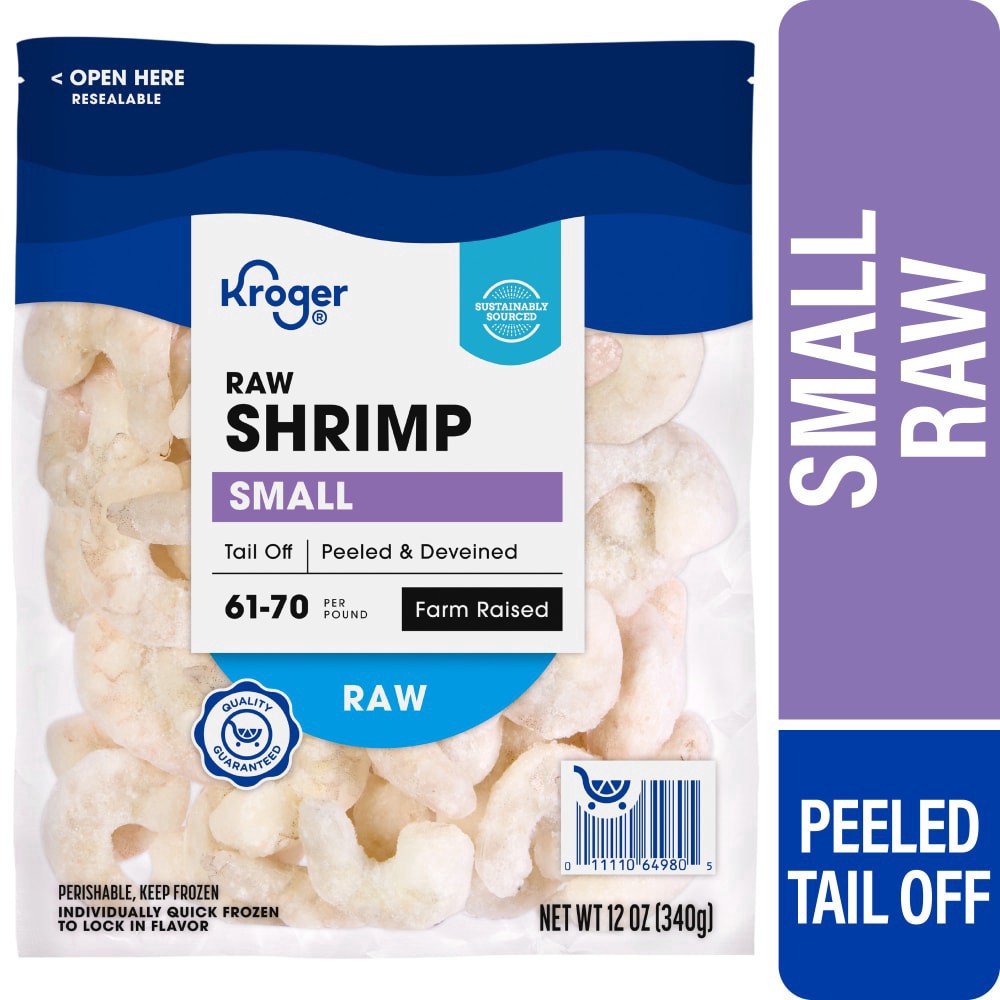 slide 1 of 4, Kroger® Small Shrimp Raw Peeled & Deveined Tail Off, 12 oz
