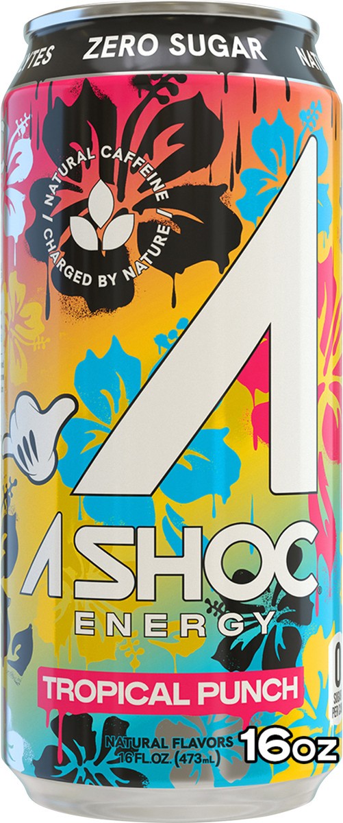 slide 3 of 5, A SHOC Tropical Punch Energy Drink, 16 fl oz can, 16 fl oz
