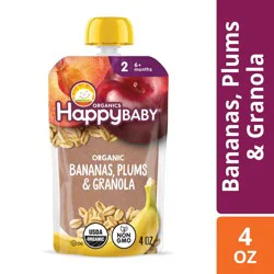 Happy Baby Organic Banana, Plums & Granola Baby Food Pouch