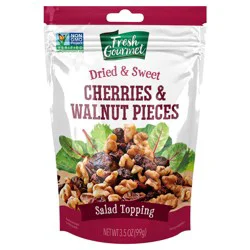 Fresh Gourmet 3.5 Oz Dried Cherries & Walnuts, Bag