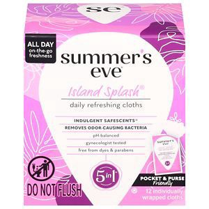 slide 1 of 1, Summer's Eve Island Splash Wipes, 12 ct