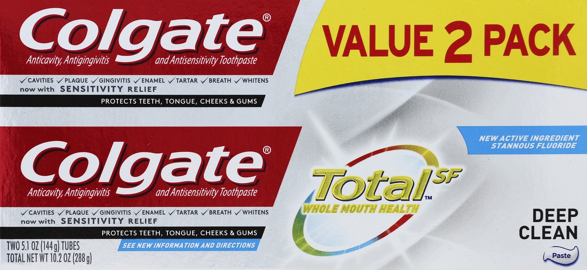 slide 3 of 6, Colgate Deep Clean Total Adv Toothpaste, 10.2 oz