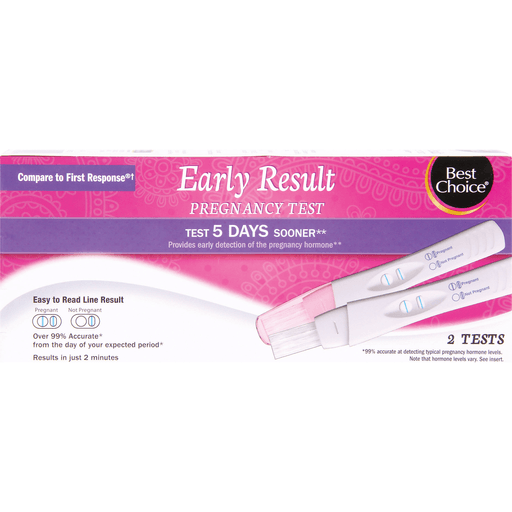 slide 1 of 1, Best Choice Early Result Pregnancy Test, 2 ct