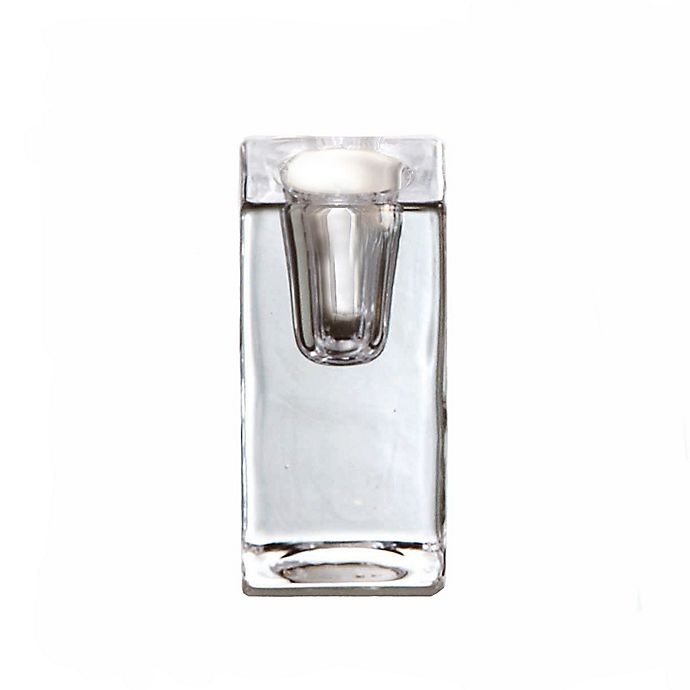 slide 1 of 2, tag Chunky Glass Taper Candle Holder, 1 ct
