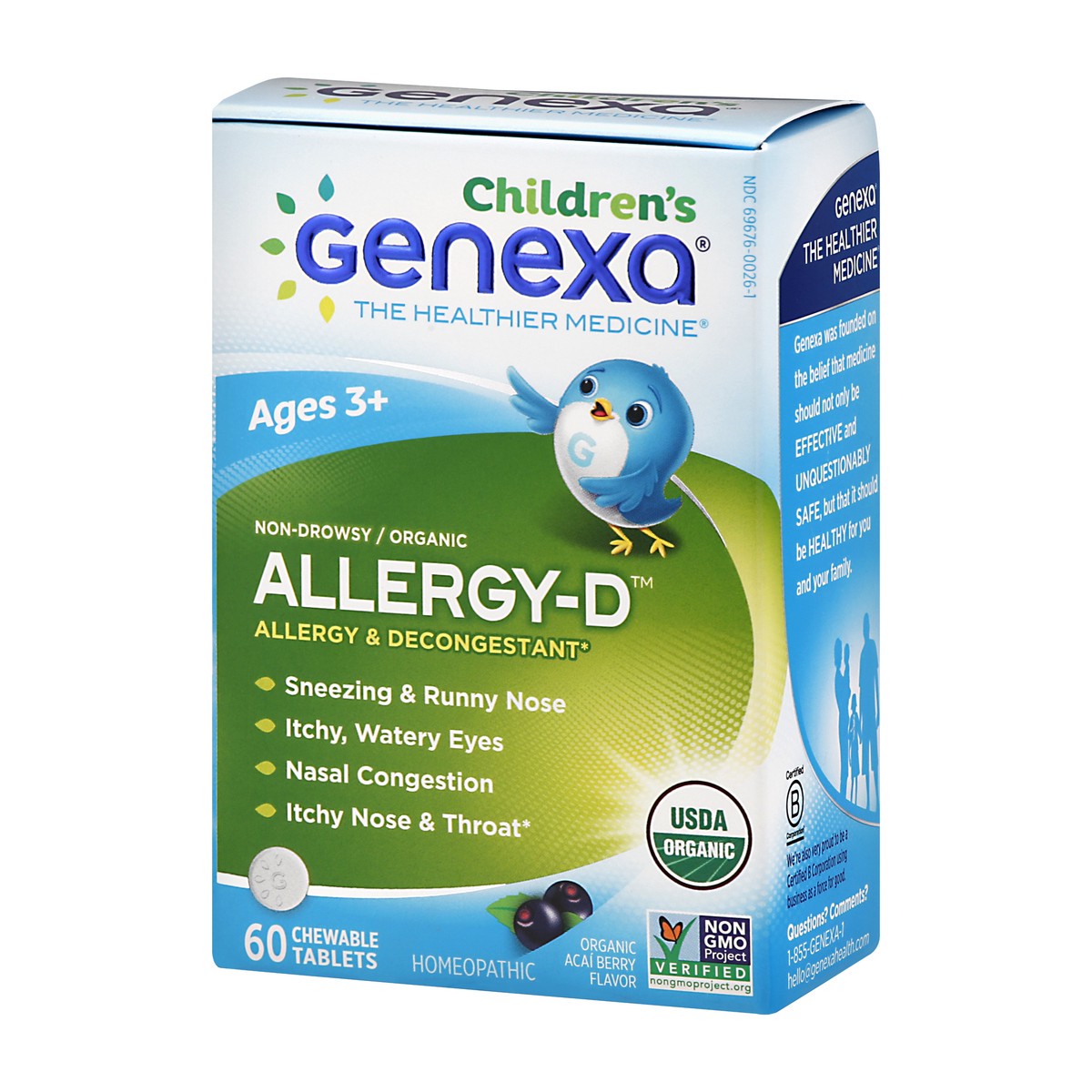 slide 4 of 8, Genexa Kids Allergy Care Organic Allergy Relief 60 Ct, 1 ct