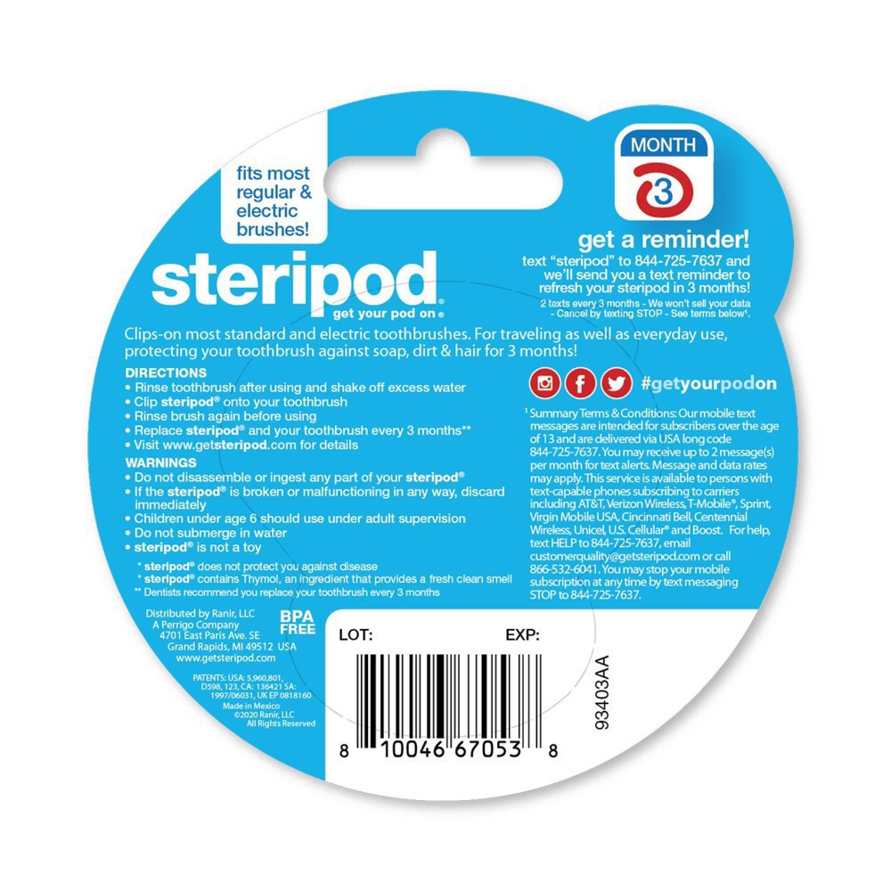 slide 7 of 11, Steripod Toothbrush Cover - Trial Size - 1ct, 1 ct