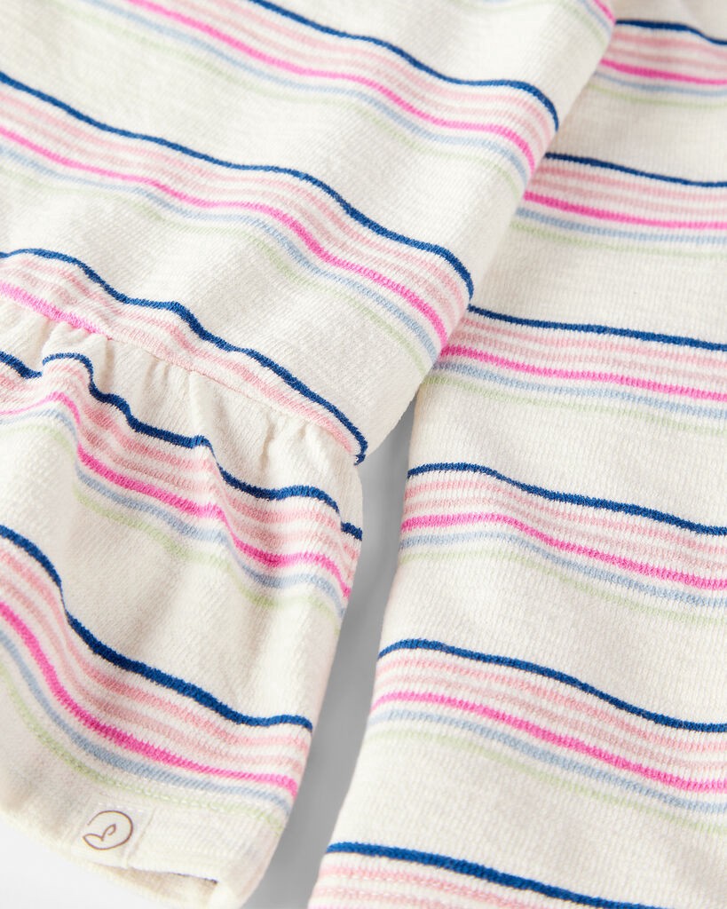 slide 2 of 4, Littleplanet Toddler Girl 2-Pack Tees Made with Organic Cotton Stripes, Rosewood Pink 4T, 1 ct