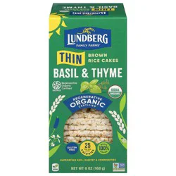 Lundberg Family Farms Organic Thin Basil & Thyme Brown Rice Cakes 6 oz