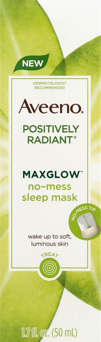 slide 5 of 6, AVEENO POSITIVELY RADIANT MAXGLOW™ No-Mess Sleep Mask, 1.7 Oz, 1.7 oz