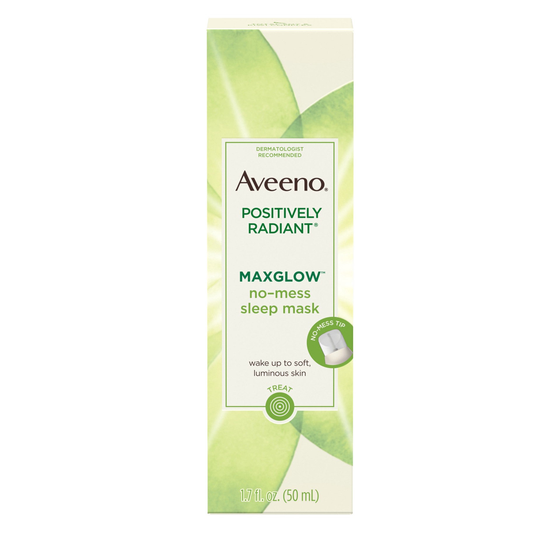 slide 1 of 6, AVEENO POSITIVELY RADIANT MAXGLOW™ No-Mess Sleep Mask, 1.7 Oz, 1.7 oz