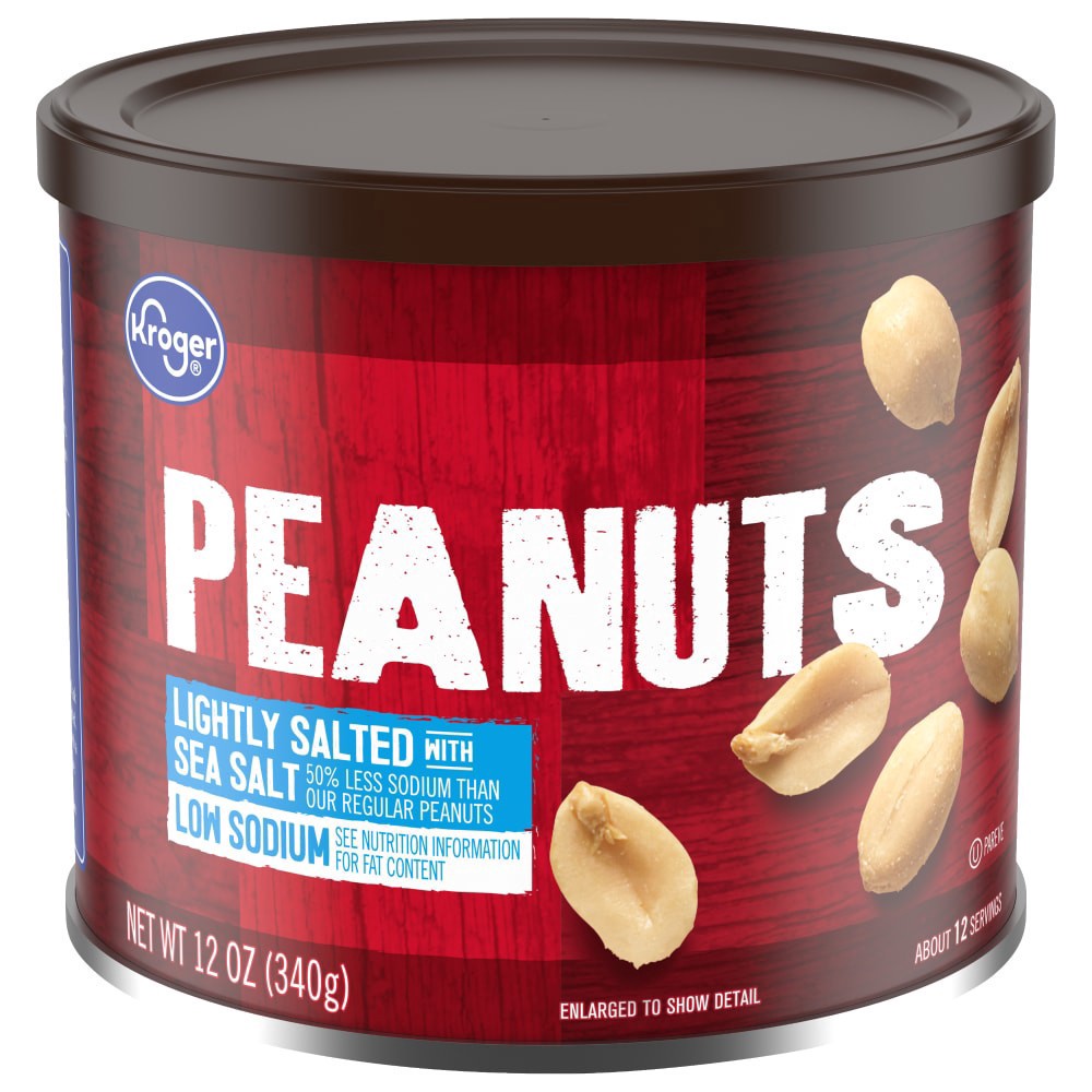 slide 3 of 3, Kroger Lightly Salted Peanuts, 12 oz