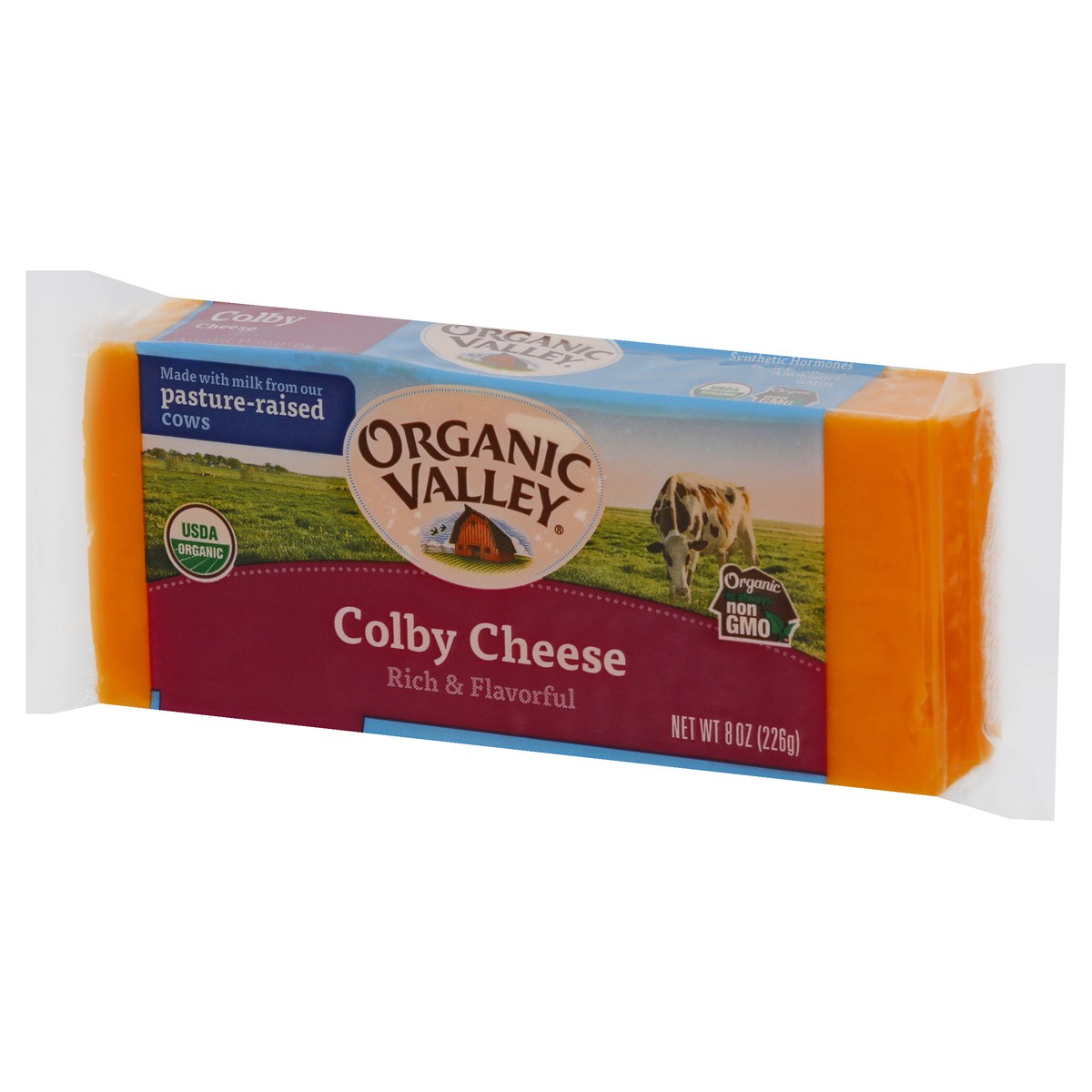 slide 1 of 1, Organic Valley Yellow Colby Cheese Brick, 8 oz