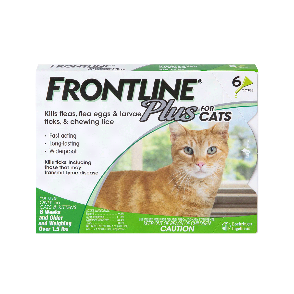 slide 1 of 9, Frontline Plus Flea and Tick for Cats, 6 ct