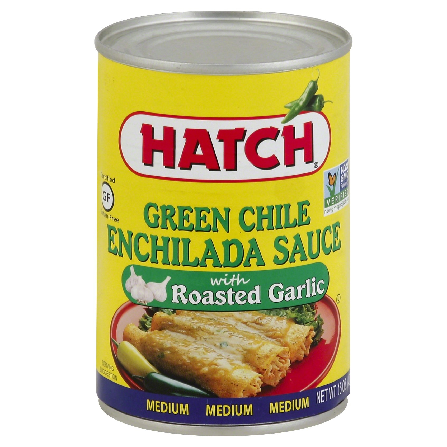 slide 1 of 1, Hatch Roasted Garlic Green Chile Sauce, 15 oz