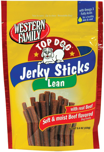 slide 1 of 1, Western Family Lean Bf Stick Dog Treat, 5.6 oz