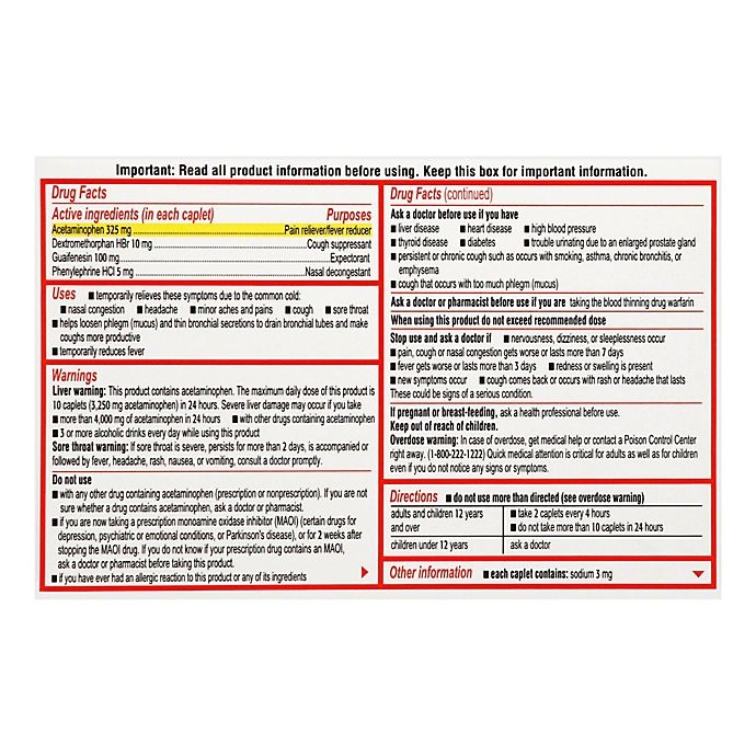 slide 4 of 4, Sudafed PE Head Congestion + Flu Severe Tablets with Acetaminophen, Dextromethorphan HBr, Guaifenesin & Phenylephrine HCl, Decongestant for Sinus Pressure, Pain, Congestion & Cough, 24 ct
