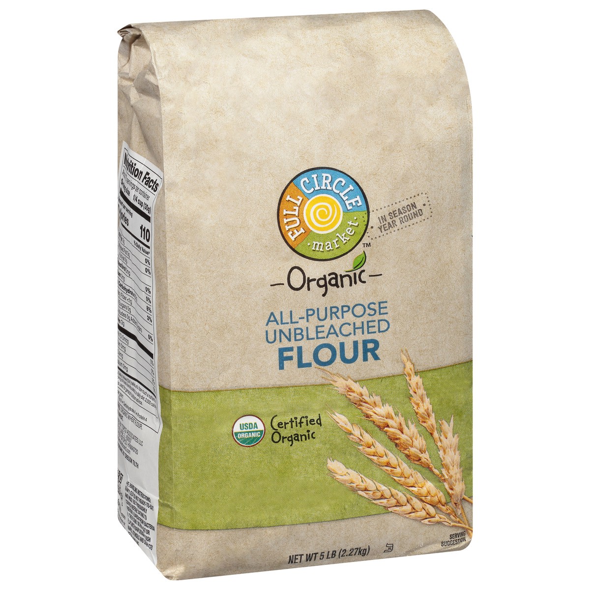 slide 4 of 9, Full Circle Market Unbleached Organic All-Purpose Flour 5 lb, 5 lb