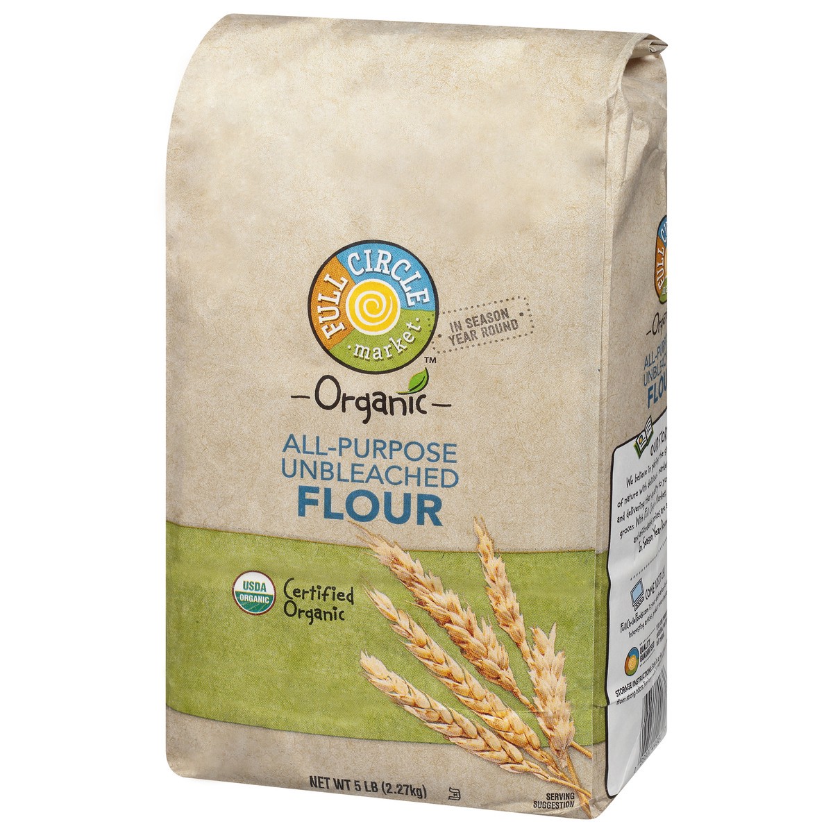 slide 2 of 9, Full Circle Market Unbleached Organic All-Purpose Flour 5 lb, 5 lb
