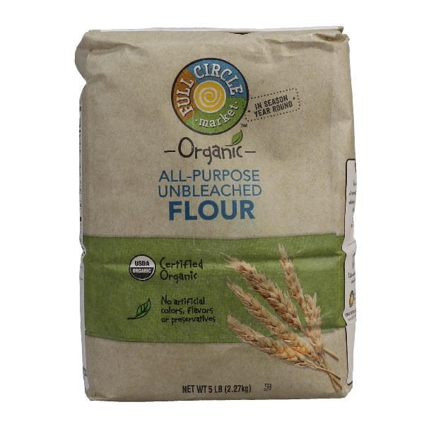 slide 1 of 9, Full Circle Market Unbleached Organic All-Purpose Flour 5 lb, 5 lb