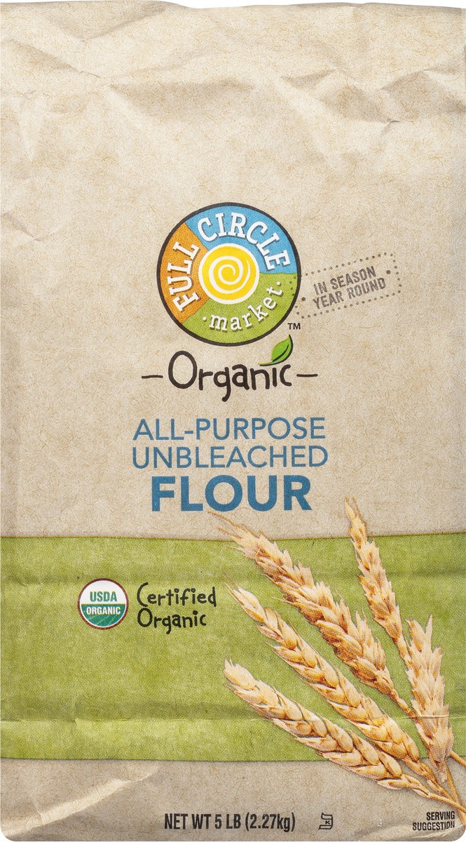 slide 5 of 9, Full Circle Market Unbleached Organic All-Purpose Flour 5 lb, 5 lb