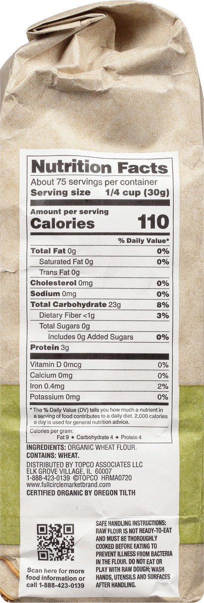 slide 7 of 9, Full Circle Market Unbleached Organic All-Purpose Flour 5 lb, 5 lb