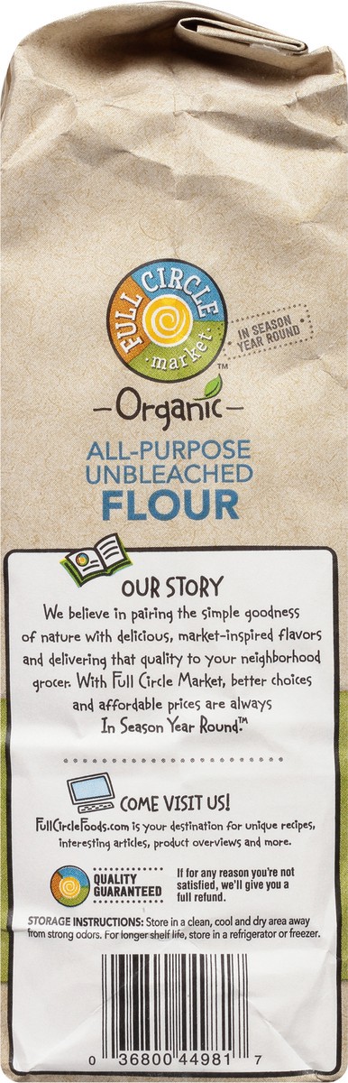 slide 6 of 9, Full Circle Market Unbleached Organic All-Purpose Flour 5 lb, 5 lb