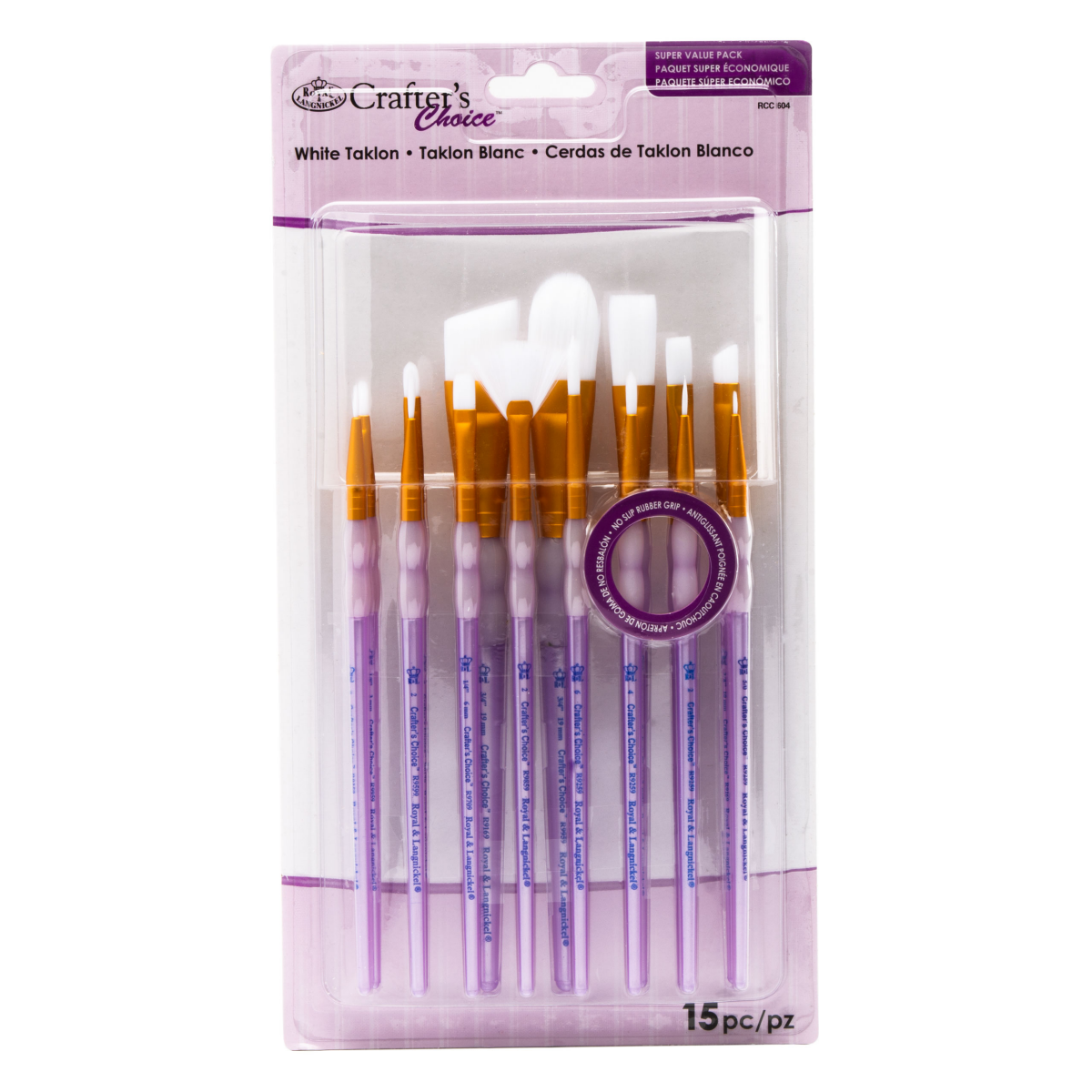 slide 1 of 10, Royal & Langnickel Crafter's Choice White Taklon Variety Brush Set, 15 ct