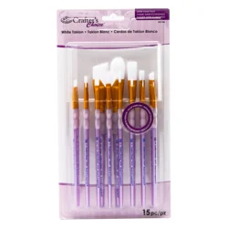 Royal & Langnickel Crafter's Choice White Taklon Variety Brush Set