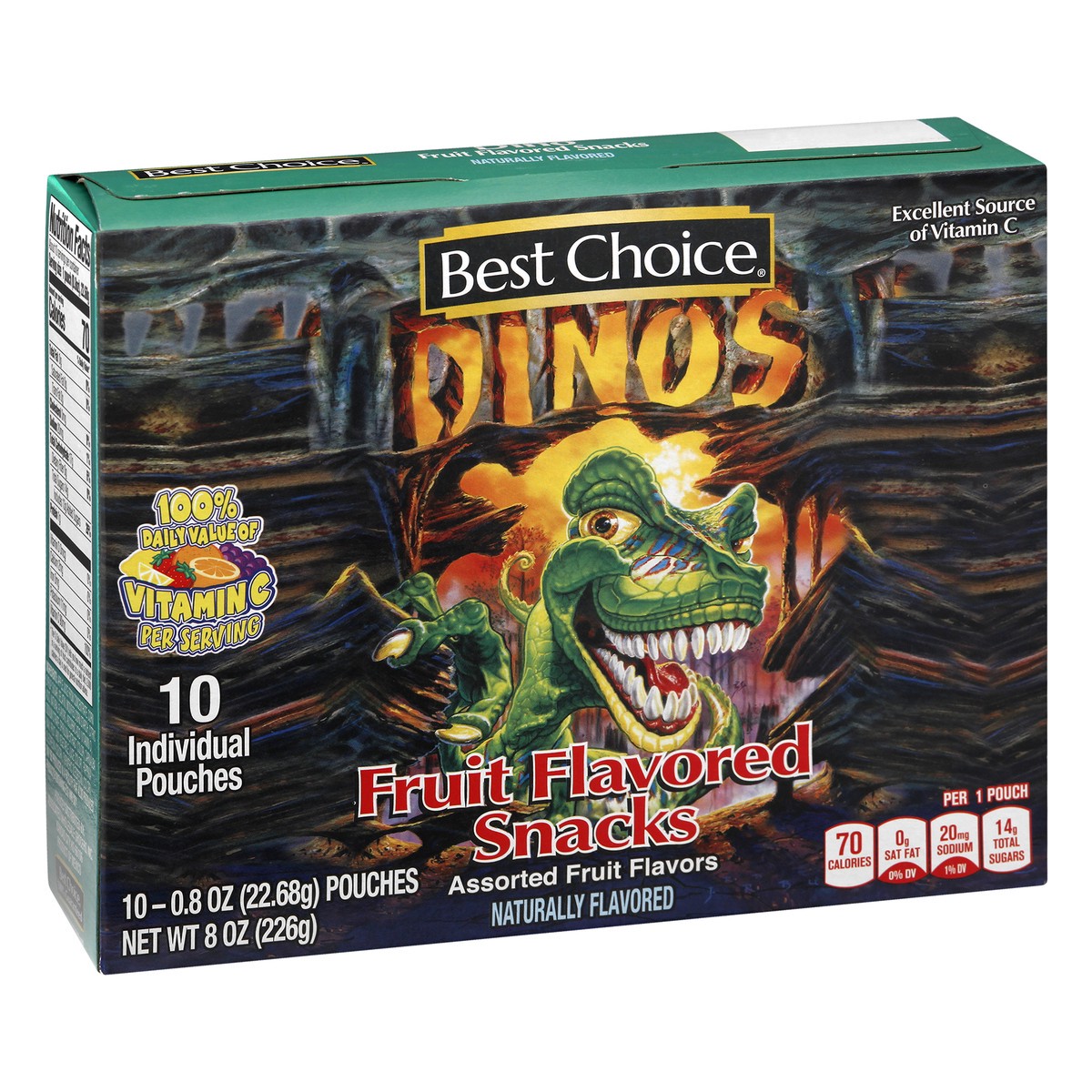 slide 2 of 10, Best Choice Dinos Fruit Flavored Snacks, 10 ct