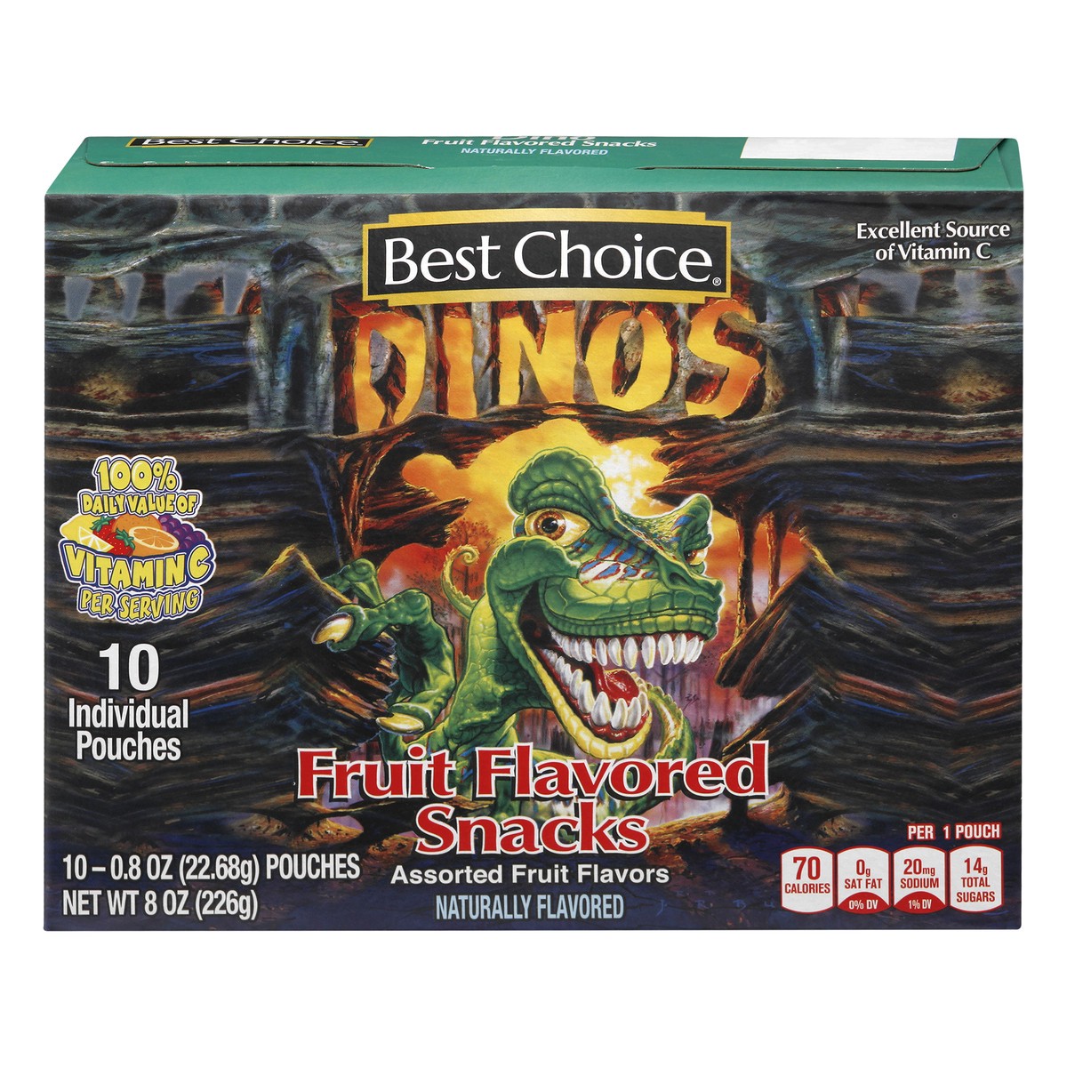 slide 1 of 10, Best Choice Dinos Fruit Flavored Snacks, 10 ct