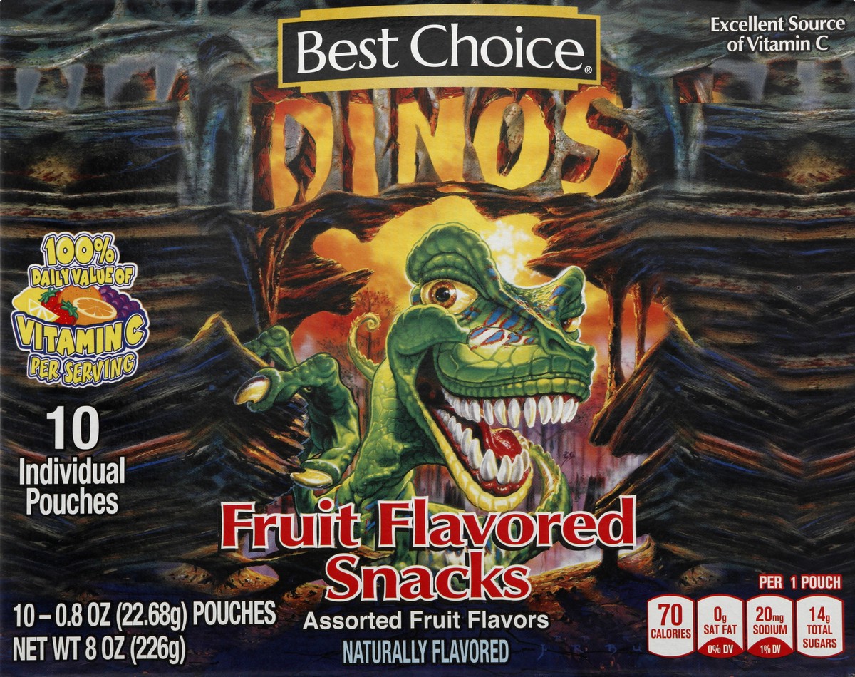 slide 9 of 10, Best Choice Dinos Fruit Flavored Snacks, 10 ct