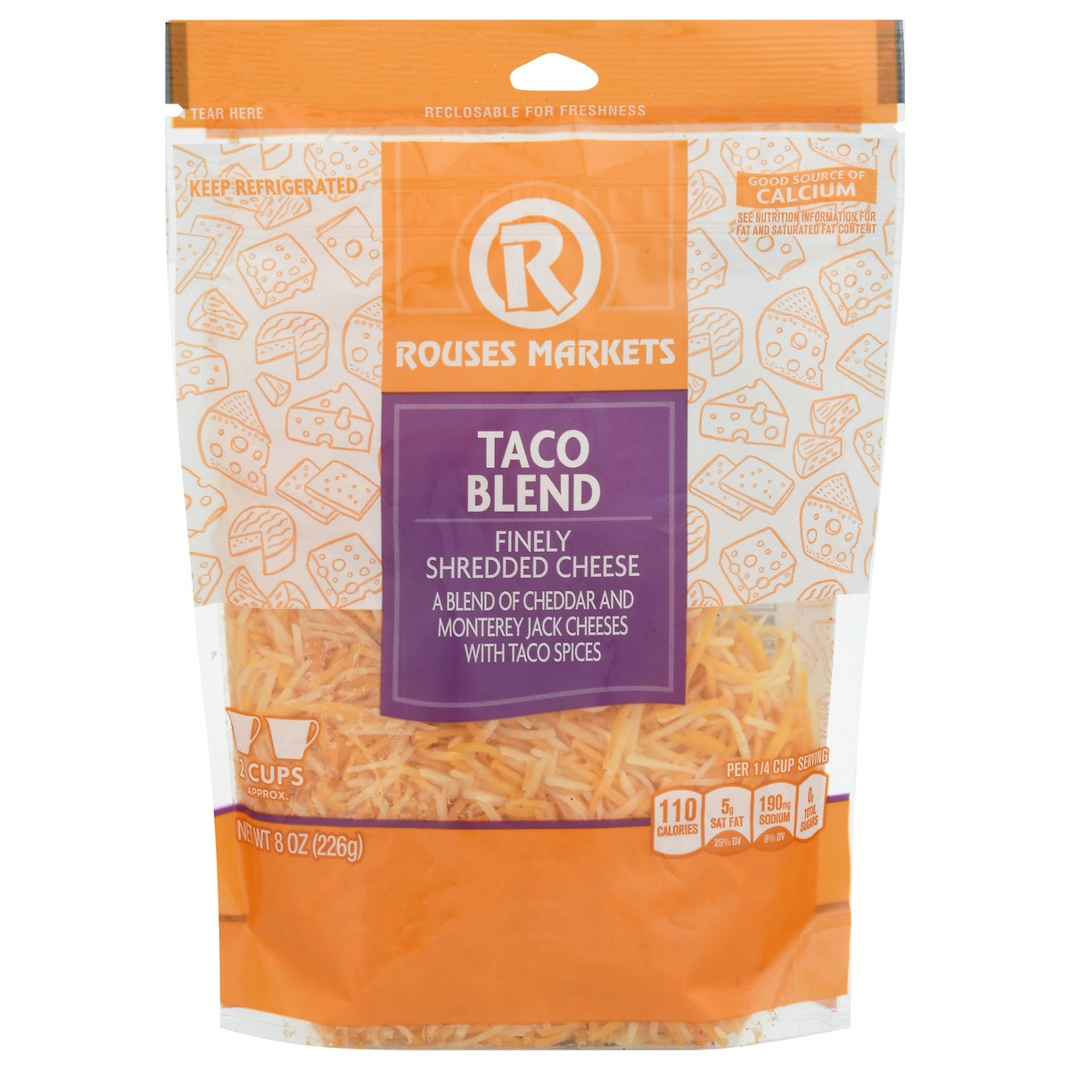 slide 13 of 14, Rouses Markets Taco Blend Finely Shredded Cheese 8 oz, 8 oz