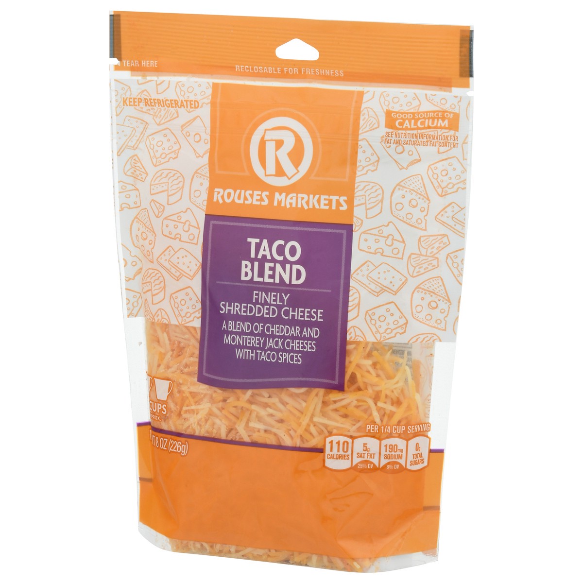 slide 12 of 14, Rouses Markets Taco Blend Finely Shredded Cheese 8 oz, 8 oz